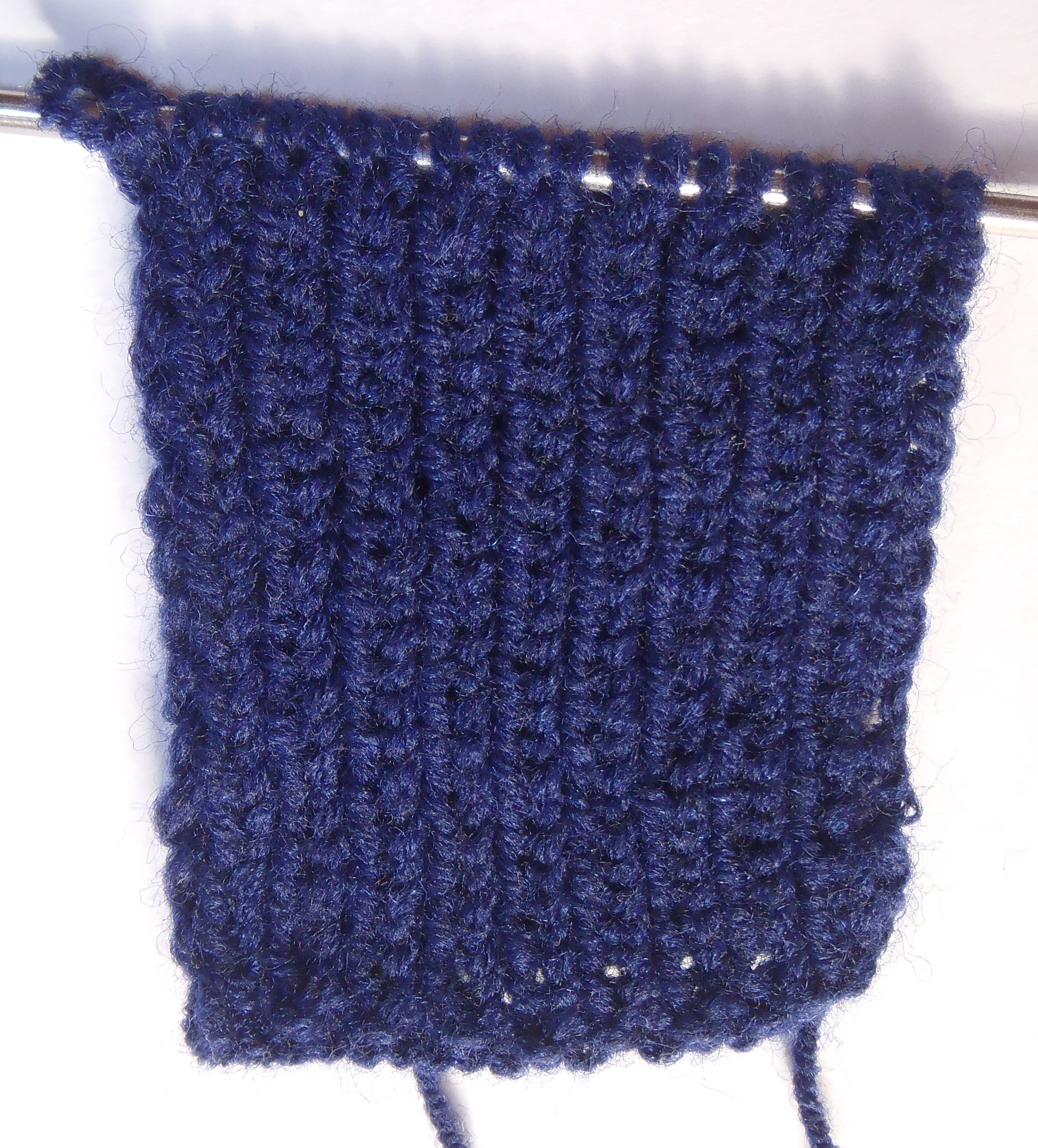 2. Вязка в рубчик или платочное вязание