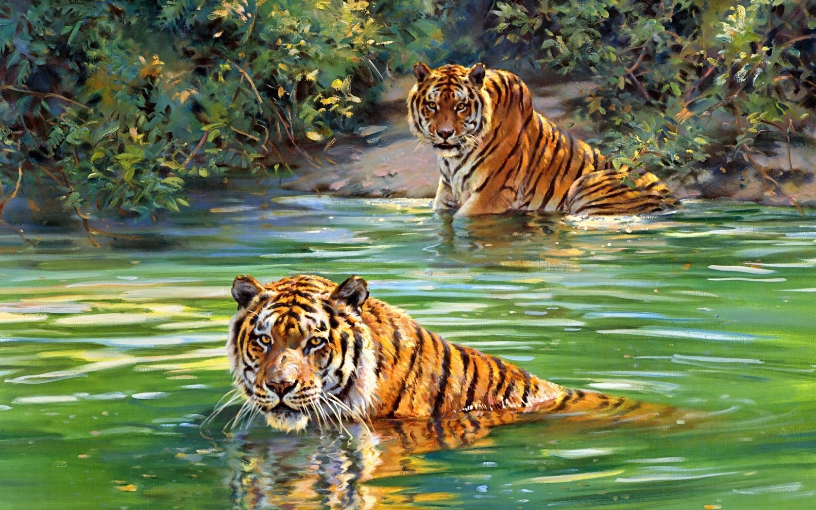 Тигр живопись